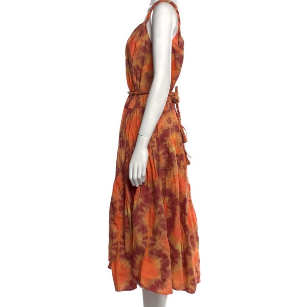 Ulla Johnson Vibrant Orange Printed Midi Dress - image 2
